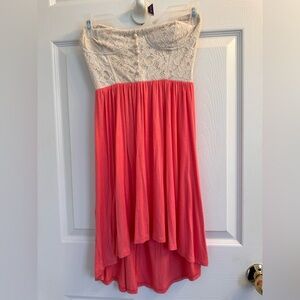 Lace Bodice Coral Dress